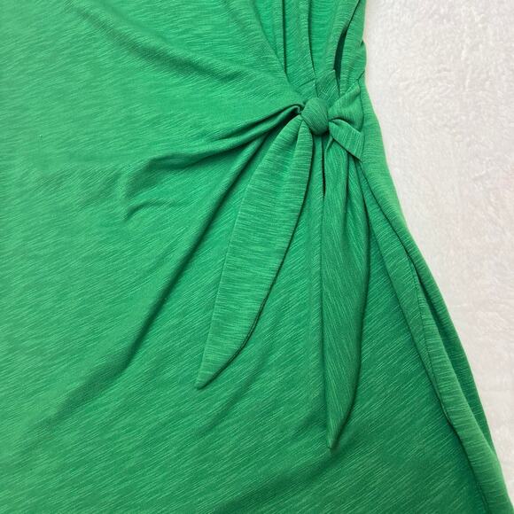 Soho Street New York and Company Kelly Green Short Sleeve Dress Size M Tie Hip - Picture 5 of 9